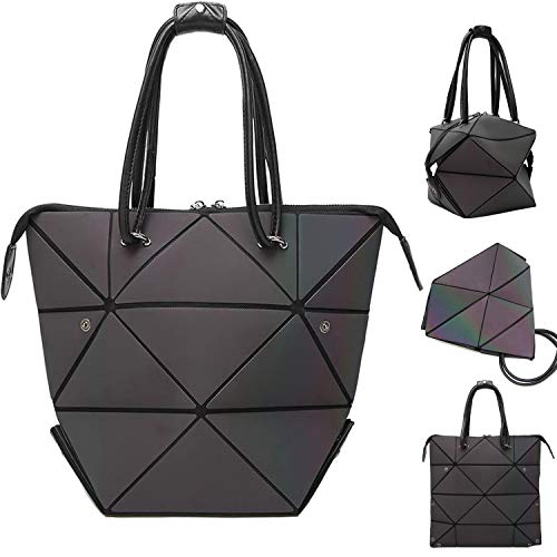 Bolso Geométrico Grande Bolso de Hombro Bolso Tote Bag Bolsos Shopper Bolso de Mujer Bolso de Bandolera Deformable 3 Bolsos de Diferentes Estilos,Diseño de Celosía de Fragmentos