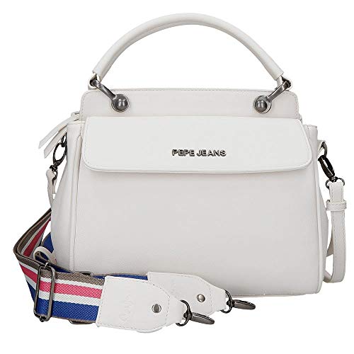 Bolso Pepe Jeans Eva con Solapa Blanco, Media