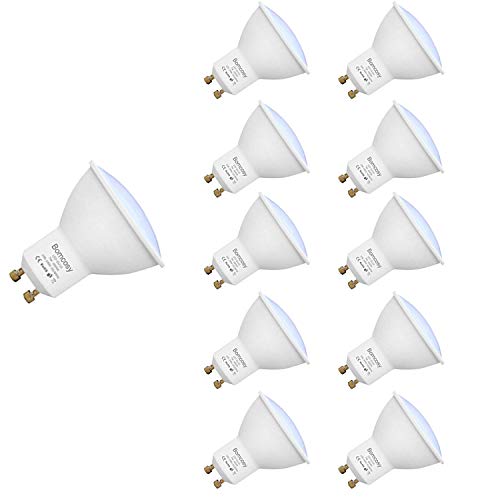 Bombillas LED, GU10 7w Equivalente 60W Halógena, 6000K Blanco Frío, 600Lm, 120 Degree ángulo AC 220-240V, Pack de 10 Bombillas LED, GU10 7w Equivalente 60W Halógena, 6000K Blanco Frío, 600Lm, 120 Degree ángulo AC 220-240V, Pack de 10