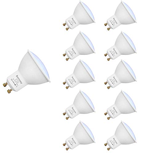 Bombillas LED, GU10 7w Equivalente 60W Halógena, 6000K Blanco Frío, 600Lm, 120 Degree ángulo AC 220-240V, Pack de 10