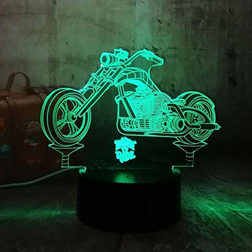 Cool Born to Ride Motorcycle 3D Led Night Lights RGB 7 colores USB Touch Dormitorio Lámpara de mesa Home Party Decor Kids Gift Lava