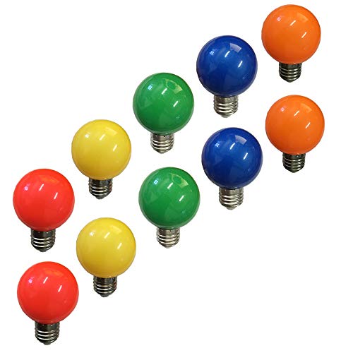 E27 Bombilla LED colorida, g60 led Lámpara,3W Color Edison Cap Nut Luz LED, Lámpara de ahorro de energía de color mezclado, 300LM, AC220V-240V, Día festivo, Fiesta, Navidad, traje de 10 colores