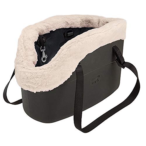 Ferplast Bolso para Perros with-ME Winter, EVA, Suave plástico de Goma con Revestimiento de ecopiel, Asas Regulables, Correa de Seguridad incluida, 21,5 x 43,5 x h 27 cm Negro