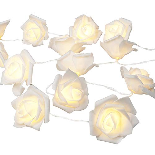 Guirnalda de luces LED - ELINKUME 2,5M/8,2 pies 20 LED rosas luces de hadas Con pilas blanco cálido decoración de flores románticas para San Valentín, Navidad, bodas, fiestas Guirnalda de luces LED - ELINKUME 2,5M/8,2 pies 20 LED rosas luces de hadas Con pilas blanco cálido decoración de flores románticas para San Valentín, Navidad, bodas, fiestas