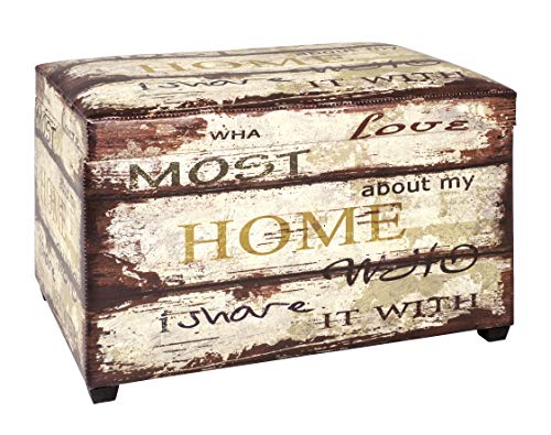 Haku Möbel caja de asiento - Tapizado en apariencia vintage, altura marrón 42 cm
