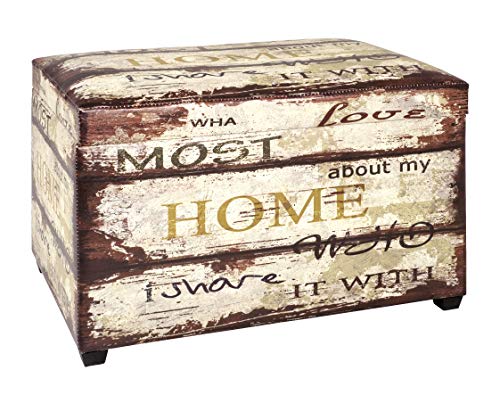 Haku Möbel caja de asiento - Tapizado en apariencia vintage, altura marrón 42 cm Haku Möbel caja de asiento - Tapizado en apariencia vintage, altura marrón 42 cm