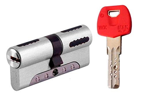 IFAM WX1000 Bombin de Seguridad 30x30 Color Niquel Cilindro Bombillo Reforzado DOBLE EMBRAGUE Antirotura Antibumping Antitaladro Leva Antiextracción Cerradura para Puerta 5 Llaves Tarjeta de Seguridad IFAM WX1000 Bombin de Seguridad 30x30 Color Niquel Cilindro Bombillo Reforzado DOBLE EMBRAGUE Antirotura Antibumping Antitaladro Leva Antiextracción Cerradura para Puerta 5 Llaves Tarjeta de Seguridad