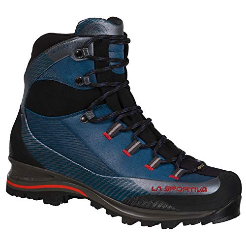 La Sportiva Trango TRK Leather GTX Carbon/Dark Sea, Zapatillas de senderismo altas unisex para adultos, 111270_137309, Opal / Poppy, 44.5 EU