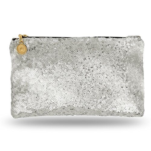 Lady Donovan - bolso de noche Noble para damas y niñas - clutch bolsa con cierre de cremallera - ideal para una fiesta o una boda - reluciente - plata Lady Donovan - bolso de noche Noble para damas y niñas - clutch bolsa con cierre de cremallera - ideal para una fiesta o una boda - reluciente - plata