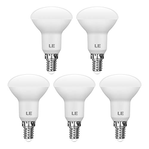 LE Bombilla LED E14, Lámpara LED 5W equivalente a la lámpara incandescente de 40W, 470 lúmenes, blanco cálido 2700k, lámpara de bajo consumo de R50 de ángulo de haz 120 °, Paquete de 5