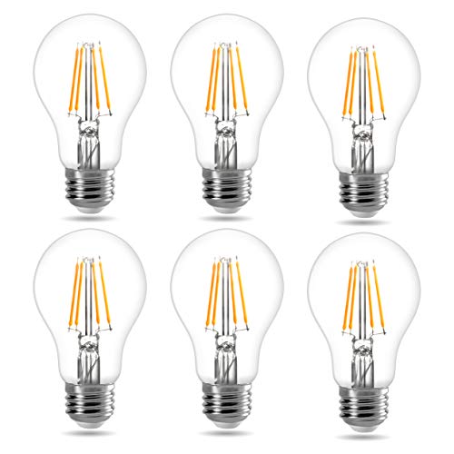 LE Bombillas LED E27, Lámpara LED 7W, 806 lúmenes, Reemplaza la Lámpara de 60 W, Blanco Cálido 2700K, Bombillas de Filamento Retro E27, Lámpara Retro Ángulo de Haz de 300°, Paquete de 6 LE Bombillas LED E27, Lámpara LED 7W, 806 lúmenes, Reemplaza la Lámpara de 60 W, Blanco Cálido 2700K, Bombillas de Filamento Retro E27, Lámpara Retro Ángulo de Haz de 300°, Paquete de 6