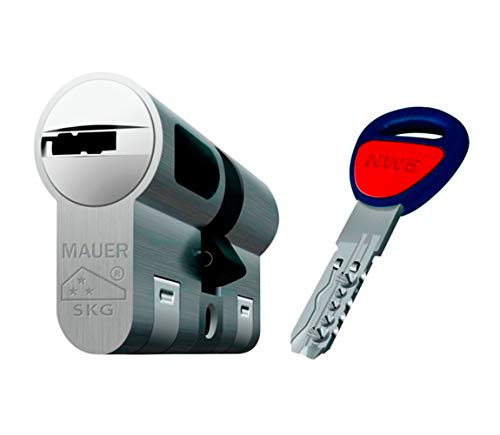 MAUER NW5 Bombin de Seguridad 31x31 Color Niquel Cilindro Bombillo Reforzado Antirotura Antibumping Antitaladro Leva Antiextracción Cerradura para Puerta 5 LLaves Tarjeta de Seguridad MAUER NW5 Bombin de Seguridad 31x31 Color Niquel Cilindro Bombillo Reforzado Antirotura Antibumping Antitaladro Leva Antiextracción Cerradura para Puerta 5 LLaves Tarjeta de Seguridad