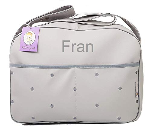 Maxi bolso para carrito de bebé BORDADA CON EL NOMBRE del bebé. Varios modelos y colores disponibles. (Gris/Gris) Maxi bolso para carrito de bebé BORDADA CON EL NOMBRE del bebé. Varios modelos y colores disponibles. (Gris/Gris)