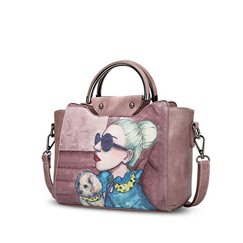 NICOLE&DORIS Elegante Tote Bolsos de Mano para Mujer Monederos Bolso Crossbody Mujer Bolso de Bandolera Bolsa PU Rosado