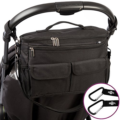 Organizador para coches de paseo con dos ganchos para cochecitos de BTR. Diseño universal Organizador para coches de paseo con dos ganchos para cochecitos de BTR. Diseño universal