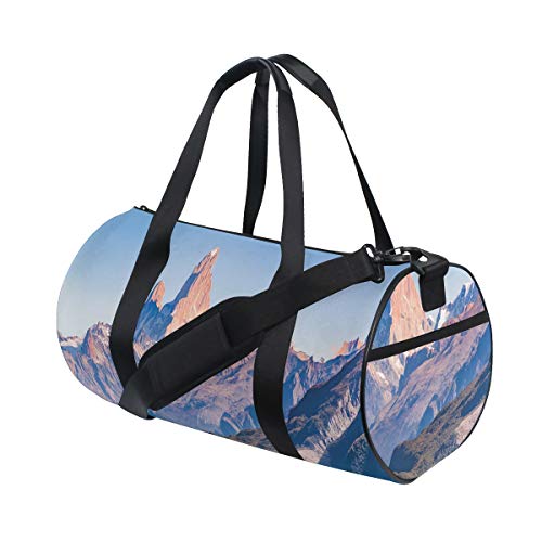 PONIKUCY Bolsa de Viaje，Vista del Paisaje Junto al Lago de Fitz Roy y Las montañas Poincenot Región Patagonia,Bolsa de Deporte con Compartimento para Sports Gym Bag