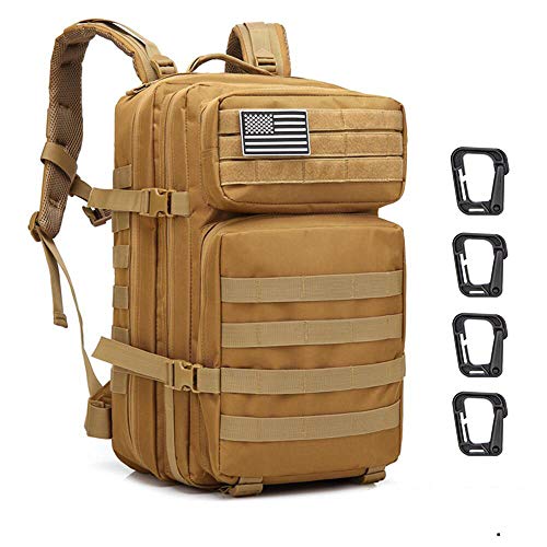 Sergo Mochila Táctica Impermeable 45L Gran Capacidad Nylon 600D Múltiples Bolsillos para Senderismo Acampada, Montañismo, Caza, Aire Libre Ciclismo y más (Caqui) Sergo Mochila Táctica Impermeable 45L Gran Capacidad Nylon 600D Múltiples Bolsillos para Senderismo Acampada, Montañismo, Caza, Aire Libre Ciclismo y más (Caqui)