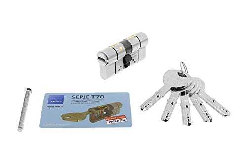 TESA 3019025 Cilindro Seguridad T70 30x40 Niquelado Leva Larga, 30x40 mm TESA 3019025 Cilindro Seguridad T70 30x40 Niquelado Leva Larga, 30x40 mm