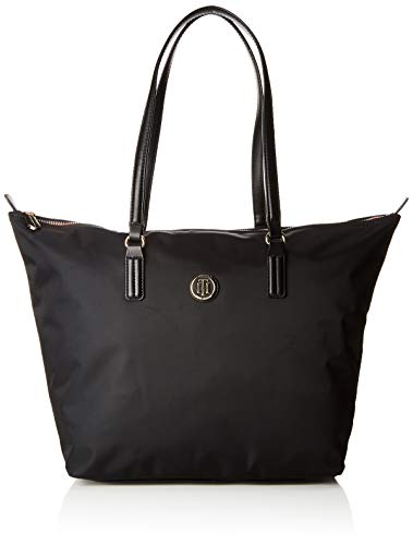 Tommy Hilfiger Poppy Tote, Bolso totes para Mujer, Negro (Black), 14x32x47 cm (W x H x L)