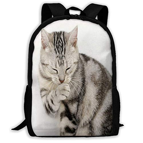 TTmom Mochila/Mochilas Tipo Casual,Bolsa de Viaje, Backpack Kat Animal Pet Cat Cute Zipper School Bookbag Daypack Travel Rucksack Gym Bag For Man Women