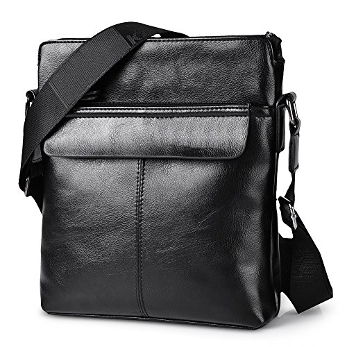 VBIGER Bolsa de Cuero Maletín de Negocios Bolsa de Moda Bandolera Bolso de Hombro Bolso Casual para Hombres