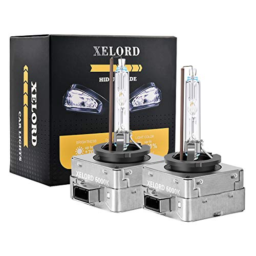 XELORD Bombilla Xenon D1S 6000K 35W HID Lámpara De Xenón Faros De Coche 12V Para Automotores Lámpara Reemplazar (Paquete de 2)