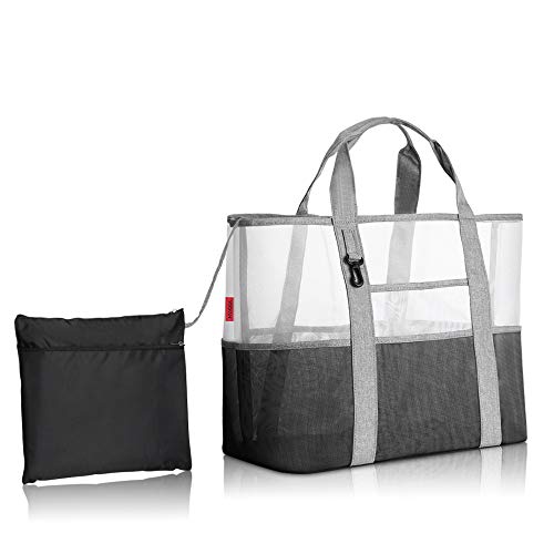 YOOFAN Bolsa de la Playa-Bolsa Grande de Malla de Playa-Gran Mercado Ligero para Almacenamiento Juguetes Lavable y Transpirable, para la Playa, Natacición, Camping YOOFAN Bolsa de la Playa-Bolsa Grande de Malla de Playa-Gran Mercado Ligero para Almacenamiento Juguetes Lavable y Transpirable, para la Playa, Natacición, Camping