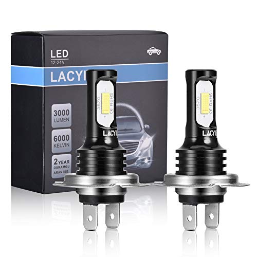 (2Pcs) LED Antiniebla H7, Lacyie Luces de Antiniebla Delanteros Bombillas, 3000 LM, 6000K, IP68 Impermeable, Blanco Frío