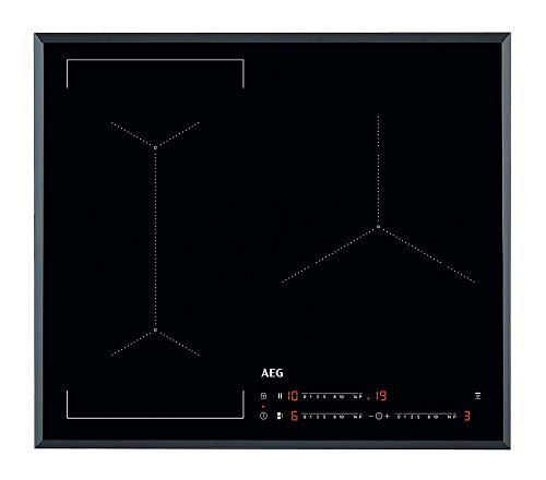 AEG IKE63441FB Placa inducción flexible, Biselada, Extraplana 3 zonas, Función Pausa, Calentamiento rápido, Sistema de conexión automática, Función Puente bizona,Negro, 60 cm