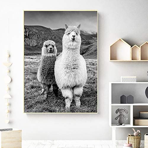 Alpaca poster animal painting children's room decorative painting