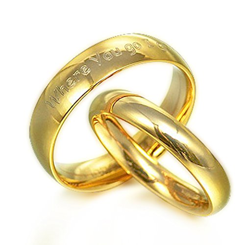 Anillo de oro Anillo de pareja (con grabado personalizable, de titanio) Anillo de oro Anillo de pareja (con grabado personalizable, de titanio)
