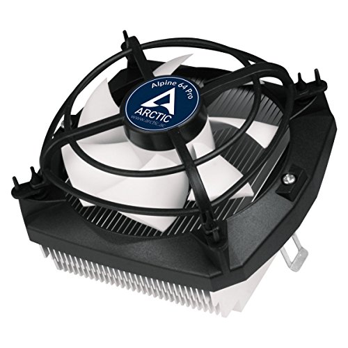 ARCTIC Alpine 64 Pro - Refrigerador de CPU AMD AM4 súper silencioso para Mini PCs , 90 V ventilador PWM de 92 mm - Con compuesto térmico MX-2 pre aplicado - Sistema de montaje fácil