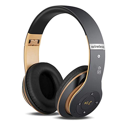 Auriculares Cerrados Inalámbricos 6S, Alta fidelidad Estéreo Auriculares Estéreo Inalámbricos Plegables, Micrófono Incorporado, Micro SD/TF, FM (para iPhone/Samsung/iPad/PC) (Negro y Oro) Auriculares Cerrados Inalámbricos 6S, Alta fidelidad Estéreo Auriculares Estéreo Inalámbricos Plegables, Micrófono Incorporado, Micro SD/TF, FM (para iPhone/Samsung/iPad/PC) (Negro y Oro)