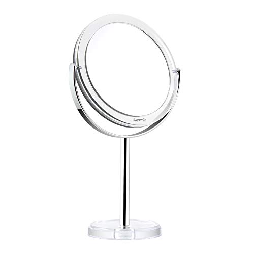 Auxmir Espejo de Maquillaje con Aumento 1X / 10X, Espejo Cosmética de Doble Cara, Espejo de Mesa con Rotación de 360° para Maquillaje, Afeitado y Cuidado Facial, Plata Auxmir Espejo de Maquillaje con Aumento 1X / 10X, Espejo Cosmética de Doble Cara, Espejo de Mesa con Rotación de 360° para Maquillaje, Afeitado y Cuidado Facial, Plata