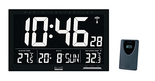 Balance 866498 Digital wall clock Plaza Negro - Reloj de pared (AA, Negro, De plástico, 370 mm, 30 mm, 230 mm)