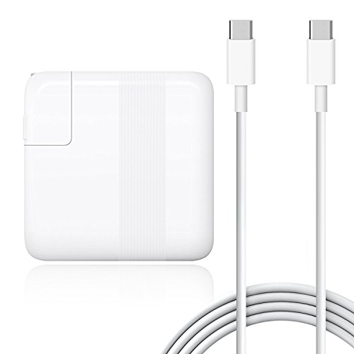 BatPower 87W PD USB-C Cargador Adaptador y Cable de Carga para MacBook Pro 15 Touch Bar 2016-2019 Apple 87W A1708 A1719 Fuente de Alimentación -Connector Type C con EU Cable de alimentación CA…