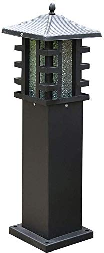 Beautiful Home Decoration Lamps E27 de la vendimia Ruta lámpara al aire libre Luz Negro cuadrado de aluminio de cristal Columna luminosa de diseño de pedestal del bolardo del jardín de la lámpara a pr