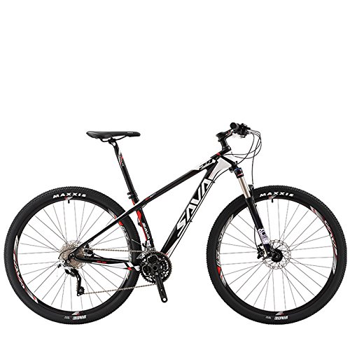 Bicicleta de montaña de SAVA DECK300, de fibra de carbono, 30 velocidades, MTB, rígida, completa, SHIMANO M610 DEORE, color white-29", tamaño 29x19", tamaño de rueda 29.00 inches