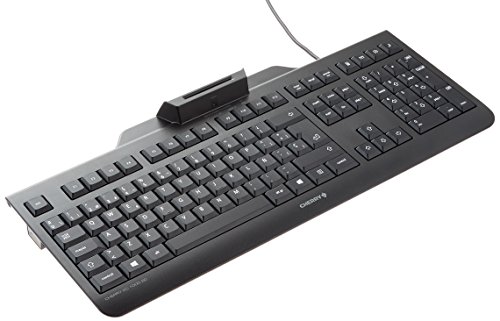 Cherry KC 1000 SC, Teclado de Seguridad Inteligente con USB y con Lector de Tarjetas, Negro, Teclado QWERTY