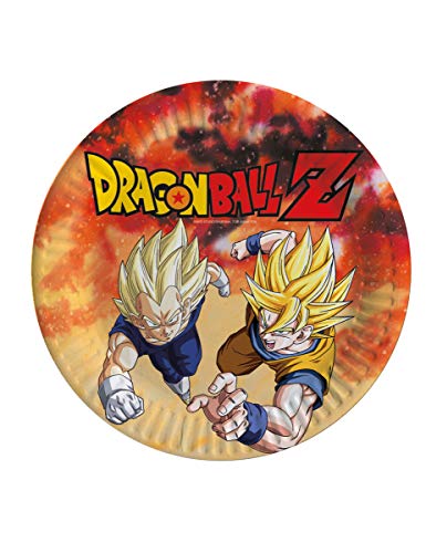 COOLMP – Juego de 6 Platos de cartón Dragon Ball Z 23 cm – Talla única – Decoración y Accesorios de Fiesta, animación, cumpleaños, Boda, Evento, Juguete, Globo