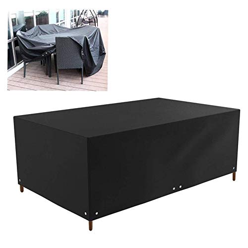 Cubierta mesa patio rectangular para trabajo pesado al aire libre, tela Oxford 300D, resistente al agua resistente los rayos UV resistente a la rotura, para el sótano del apartamento oficina familiar Cubierta mesa patio rectangular para trabajo pesado al aire libre, tela Oxford 300D, resistente al agua resistente los rayos UV resistente a la rotura, para el sótano del apartamento oficina familiar