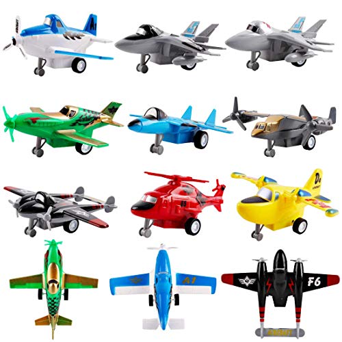 deAO Conjunto Aéreo de Juguete a Fricción 12 Figuras Coleccionables a Pequeña Escala Surtido de Aviones y Helicópteros Incluidos deAO Conjunto Aéreo de Juguete a Fricción 12 Figuras Coleccionables a Pequeña Escala Surtido de Aviones y Helicópteros Incluidos