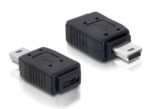 DeLOCK 65155 - Adaptador (Mini USB a Micro USB, Macho/Hembra), Color Negro