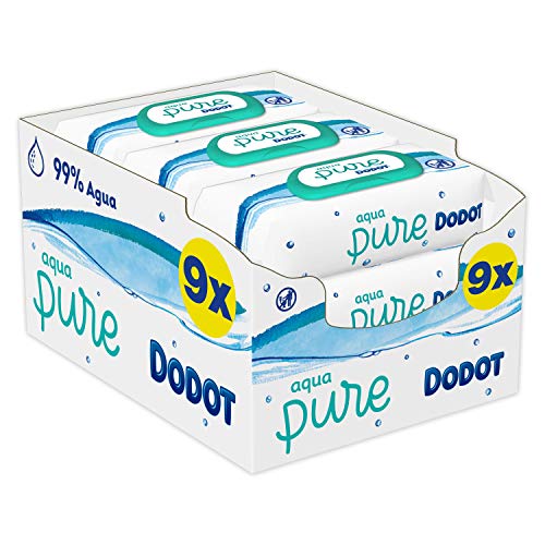 Dodot Aqua Pure Toallitas Bebé con 99% Agua, 9 Paquetes x 48 Toallitas (432) Dodot Aqua Pure Toallitas Bebé con 99% Agua, 9 Paquetes x 48 Toallitas (432)