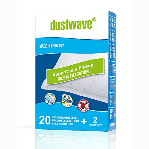 dustwave - 20 bolsas para aspiradora Clatronic - BS 1264 / BS1264 - Fabricado en Alemania + Incluye microfiltro