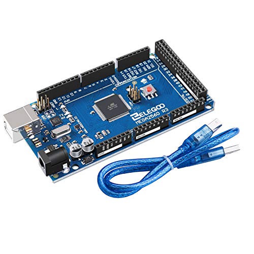 ELEGOO Mega 2560 R3 Tarjeta Placa Compatible con Arduino IDE con Microcontrolador Basada en el ATmega2560 ATmega16U2 con USB Cable Azul Versión Mega Kit