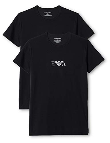 Emporio Armani Men'S Knit Brief B, Camiseta Para Hombre, Negro (Black 320), Small (Tamaño del fabricante:S)