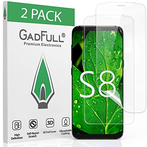 GadFull 2 Piezas Samsung Protector de Pantalla para Samsung Galaxy S8 | Lámina Autoreparadora Curativa Suave de Cobertura Total y Alta Definición 3D