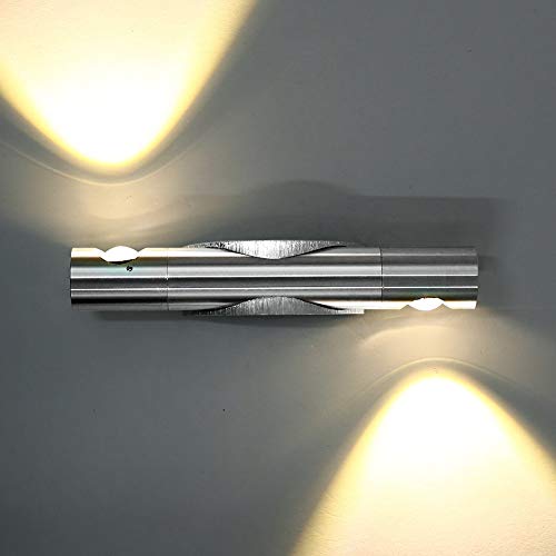 Glighone Apliques de Pared Moderna Lámpara de Pared Led Luz 360° Rotación Luz en Aluminio Interior para Pasillo, Sala de Estar, Escalera, Dormitorio, Corredor, Blanco Cálido