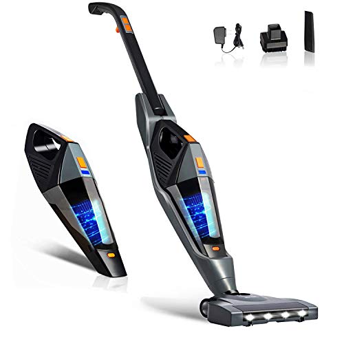Hikeren Aspiradoras Escoba, Aspiradora Escoba Hogar, 12000 PA, Aspirador Mano Sin Cable, con 4 X Luces LED, 2 Velocidades, Batería de 3000mAh, Lavable Filtro HEPA, 2 Cepillos Hikeren Aspiradoras Escoba, Aspiradora Escoba Hogar, 12000 PA, Aspirador Mano Sin Cable, con 4 X Luces LED, 2 Velocidades, Batería de 3000mAh, Lavable Filtro HEPA, 2 Cepillos